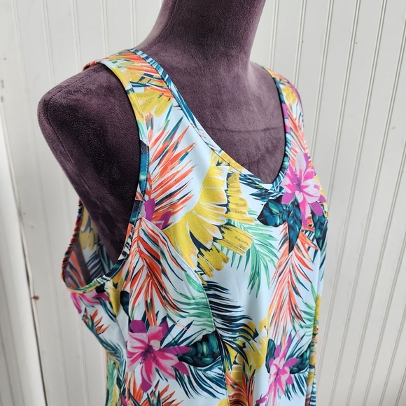 Reel Legends Women's Dress Multi Floral Tropical Pockets Stretch Multicolor Sz L - Picture 3 of 11